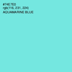 #74E7E0 - Aquamarine Blue Color Image